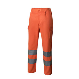 Pantalon Multipoches Haute Visibilité Orange Fluo - Taille M