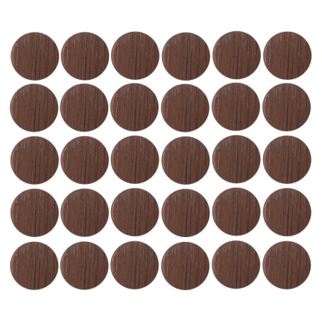 30 Cache Vis Adhésifs Autocollants en Bois Marron Chêne Lisse - Idéal pour Meubles
