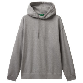 Sweat à Capuche en Coton Organique United Colors of Benetton - Gris