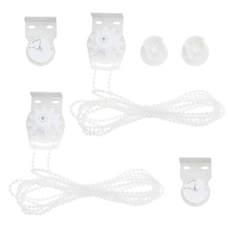 Kit de 2 Chaînes à Billes Robustes pour Stores Enrouleurs - 3,5 m Blanc