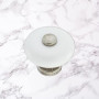 Bouton de Tiroir en Porcelaine Vintage - Finition Nickel 30 mm