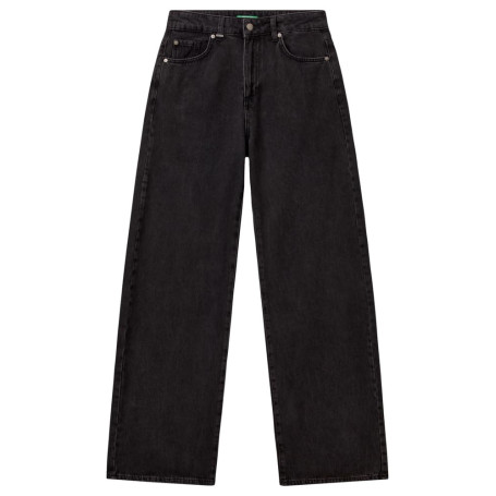 Pantalon Large en Denim Noir pour Femmes - United Colors of Benetton