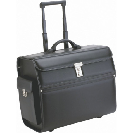 Valise de Pilote Alassio Mondo en Cuir Synthétique Noir - 46x38x22 cm