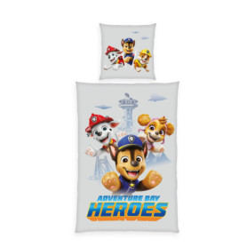 Ensemble de Literie Flanelle Paw Patrol - Housse de Couette et Taie d'Oreiller