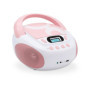 Lecteur CD Portable Metronic Rose Clair avec Port USB et Sortie Casque
