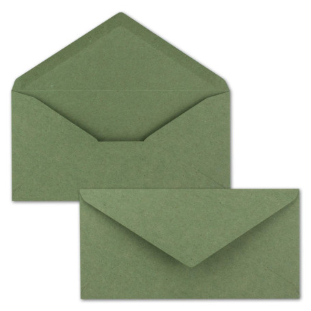 Enveloppes en Papier Kraft Vertes - Lot de 75 - Format DIN Long - Écologiques et Personnalisables