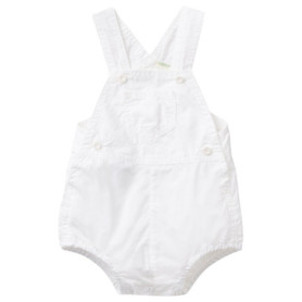 Salopette Mixte Bébé en Coton Blanc - United Colors of Benetton