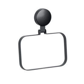 WENKO Anneau Porte Serviette Mural Pavia - Fixation Sans Perçage, Noir Mat