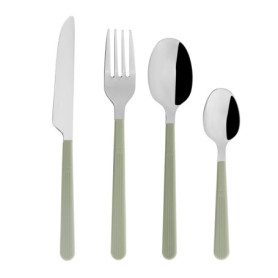 Ménagère 16 pièces Inox CORDEROY Vert avec manches en plastique