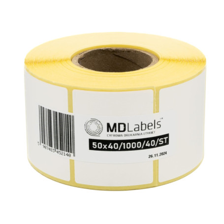 Étiquettes Thermiques Blanches MD Labels - 50 x 40 mm, Adhérence Permanente