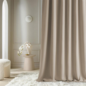 Rideau Aura Beige avec Œillets 180 x 250 cm pour Salon et Chambre