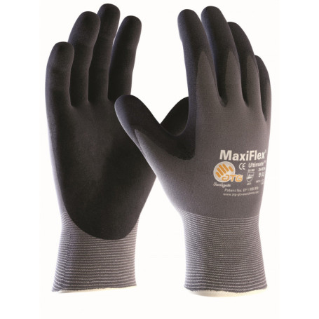 Gants de Travail ATG MaxiFlex Ultimate - Lot de 5 Paires Taille S - Noir/Gris