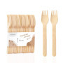 Lot de 20 fourchettes en bois biodégradables - Wisefood