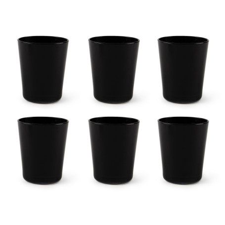 Lot de 6 Verres Noirs Portofino en Verre Soufflé - 30 Cl