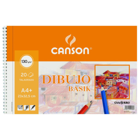 Canson Basic Cahier A4+ 20 Feuilles 130g Multicolore
