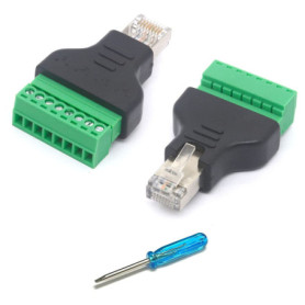Adaptateur RJ45 Mâle vers 8 Broches Femelle - Lot de 2 pour Réseau Ethernet