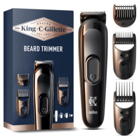 Tondeuse à Barbe Sans Fil King C. Gillette avec 5 Sabots et Accessoires