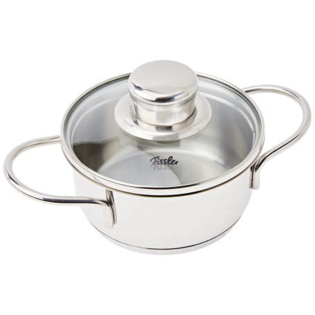 Fissler Mini Faitout en Acier Inoxydable avec Couvercle en Verre - 12 cm