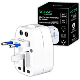 Adaptateur Universel de Voyage V-TAC avec Protection Surcharge