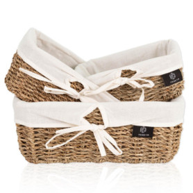 Lot de 3 corbeilles à pain en jonc de mer - Style scandinave