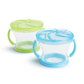 Munchkin Lot de 2 Snack Catchers - Boîtes à Snacks Anti-Renversement pour Tout-Petit
