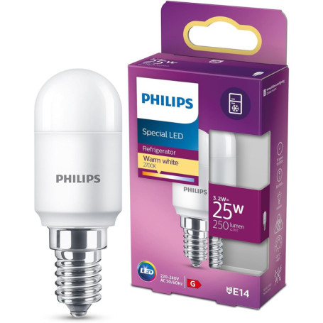 Ampoule LED Philips T25 E14 25W Blanc Chaud Dépolie