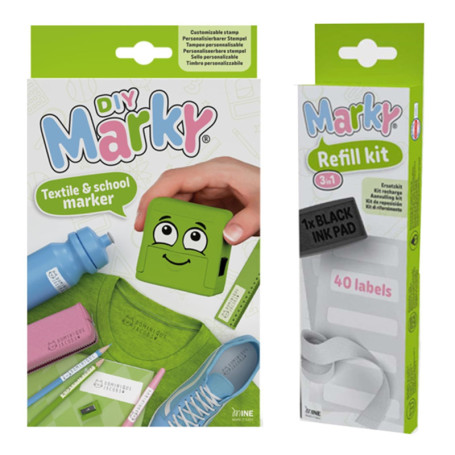 Kit de Tampons COLOP MARKY avec Encre Noire et Étiquettes Personnalisables