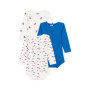 Lot de 3 bodies manches longues en coton pour bébé - Petit Bateau
