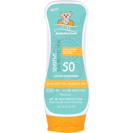 Lotion Solaire Enfant Australian Gold SPF 50 - Protection Sensible 237 ml