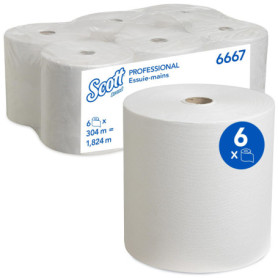 Essuie-Mains Roulés Scott 6667 - Ultra Absorbants et Certifiés Contact Alimentaire