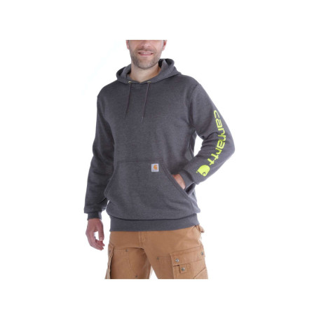 Sweat à Capuche Carhartt Midweight avec Logo - Carbon Heather pour Homme