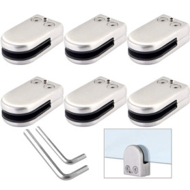 Pince à Verre en Acier Inoxydable 304 - Lot de 6 pour Balustrade et Escalier