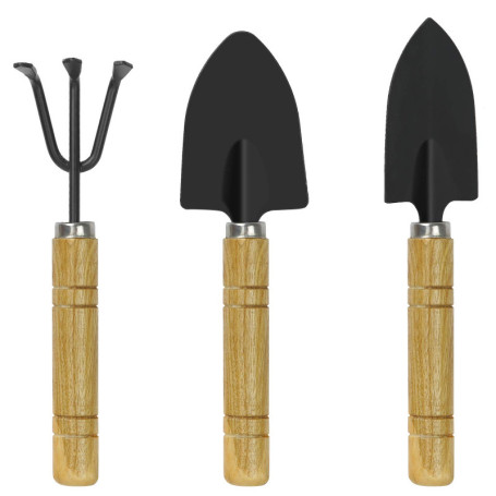 JatilEr Ensemble de 3 Mini Outils de Jardinage avec Poignée en Bois