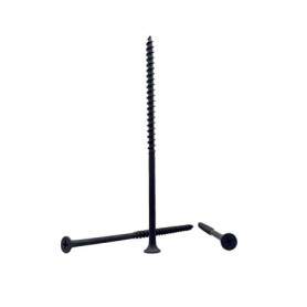 Lot de 50 vis à bois en acier noir - Tête bombée cruciforme, 4,8 x 130 mm