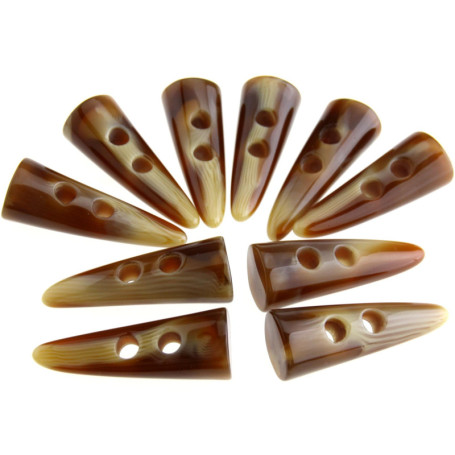 Lot de 10 Boutons à Bascule en Résine pour Manteaux et Vestes - 50mm