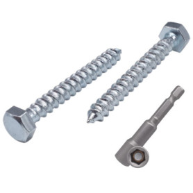 Lot de 70 vis à bois hexagonales en acier zingué M5 x 40 mm - Marcopol