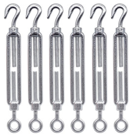 Lot de 6 tendeurs de câble M5 réglables avec crochet et œillet