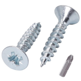 Lot de 100 vis à bois en acier zingué SKIR'CO - Tête fraisée Pozidriv 6,0 x 30 mm