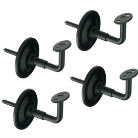 Lot de 4 supports muraux en acier noir pour rampes d'escalier
