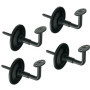 Lot de 4 supports muraux en acier noir pour rampes d'escalier