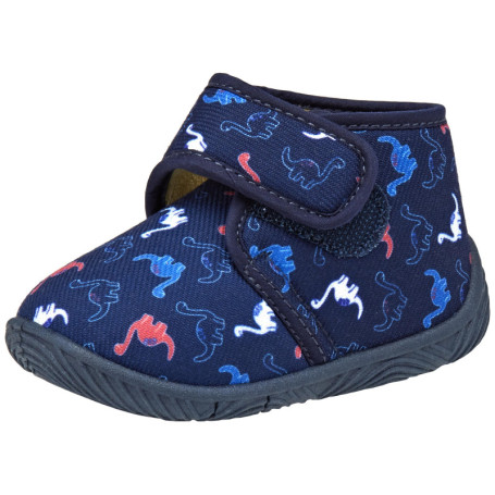 Chicco Pantoufles Enfant Dinosaures Confortables en Tissu Bleu