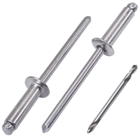 Lot de 100 rivets aveugles en aluminium 4,0 x 14 mm avec mandrin inclus