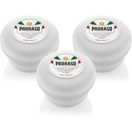 Proraso Savon à Raser en Bol pour Peaux Sensibles - 3 x 150 ml