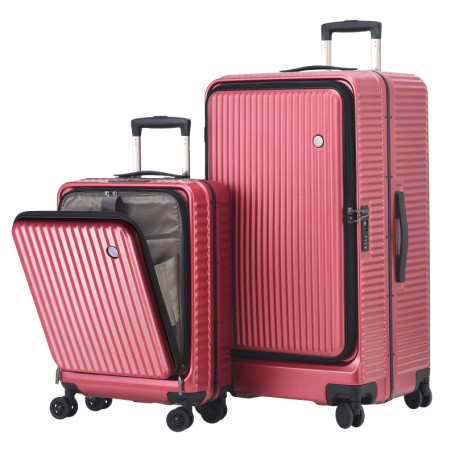 Ensemble de Valises en Aluminium TydeCkare - 2 Pièces Rouges avec Serrure TSA