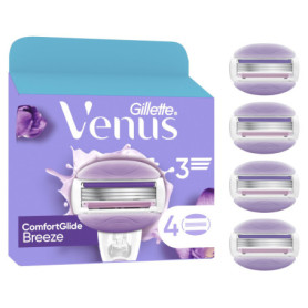 Gillette Venus ComfortGlide Breeze - 4 Recharges de Lames Parfumées pour Femme