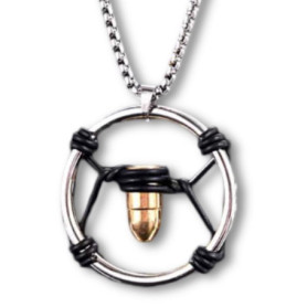 Collier Pidak Cyber Bullet avec Pendentif Balle - Style Futuriste pour Cosplay