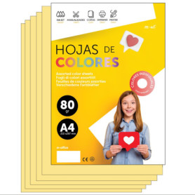 Papier A4 Couleur Crème - 250 Feuilles 80g pour Imprimante et Loisirs Créatifs