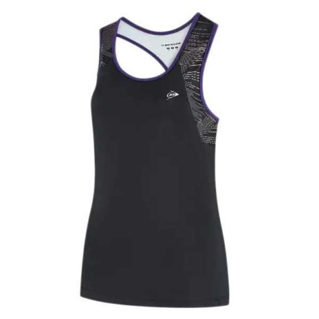 Débardeur de Jeu Femme Dunlop - Maillot de Tennis Noir/Violet