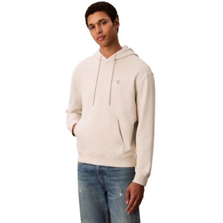 Hoodie Monogram Calvin Klein pour Homme - Luxe Décontracté en Blanc