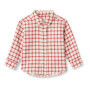 Chemise Boutonnée en Flanelle à Carreaux pour Bébé Garçon - Ivoire Rouge Framboise